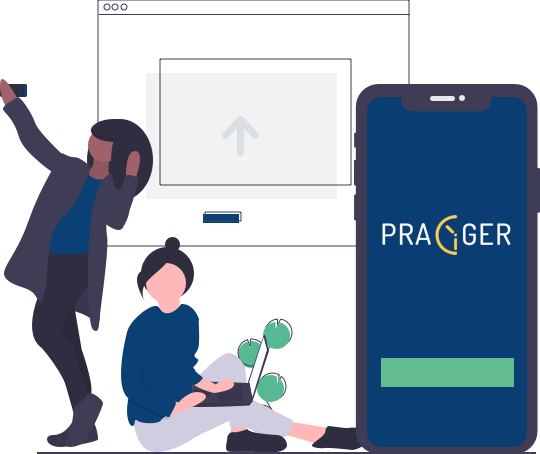 A spare smartphone running Pragger as a shared time clock